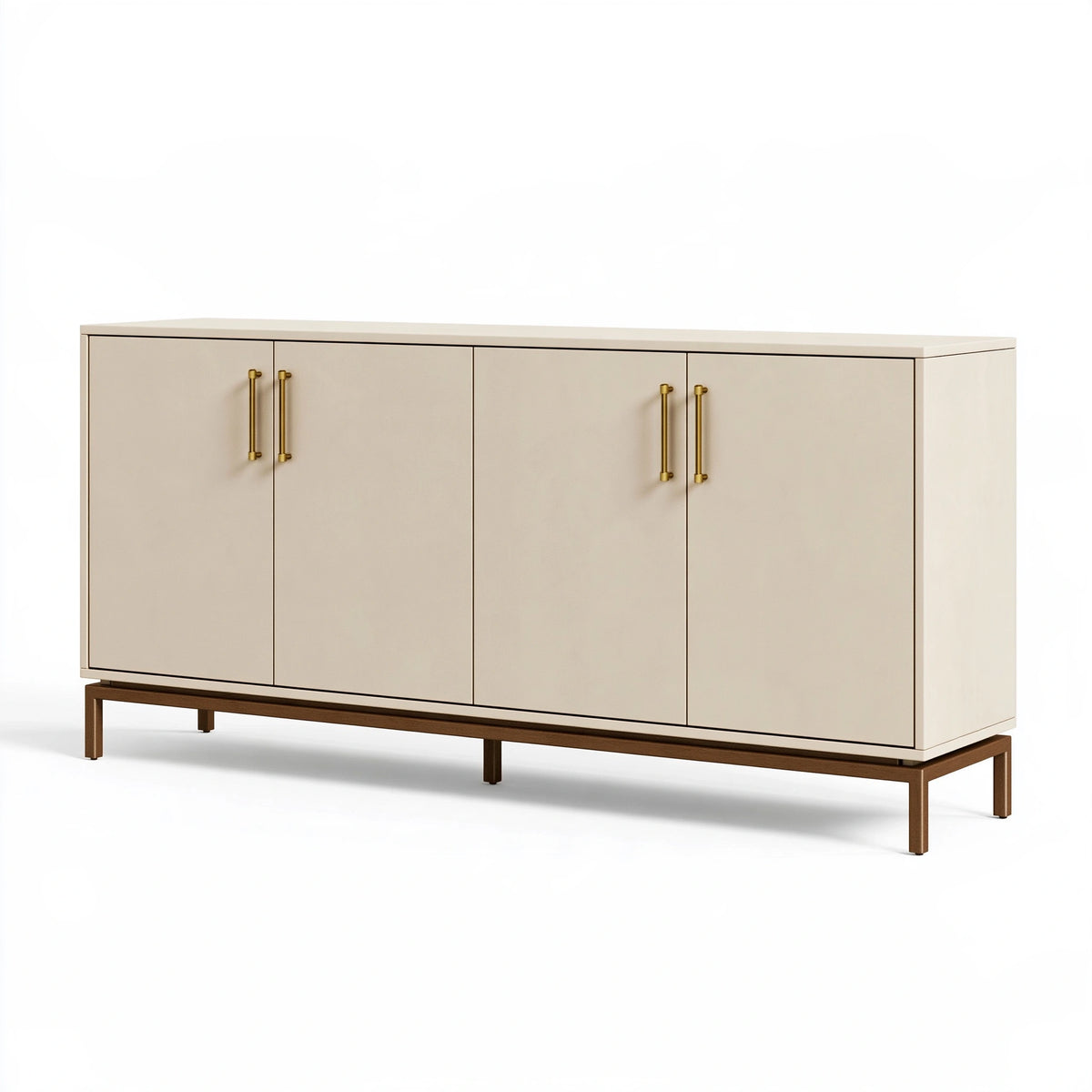 Buffet de rangement 180 x 45 x 90 cm beige en bois d ingénierie style contemporain