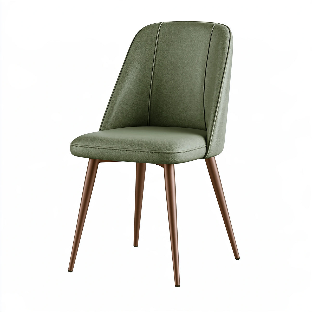 Chaise de salle à manger 48 x 56 x 86 cm en similicuir vert style contemporain