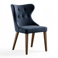 Chaise de salle à manger 50 x 60 x 95 cm en revêtement aspect cuir bleu nuit style moderne