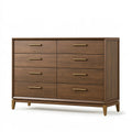 Commode 160 x 45 x 100 cm en bois brun à 8 tiroirs style contemporain