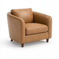 Fauteuil 78 x 78 x 78 cm en similicuir camel - style contemporain
