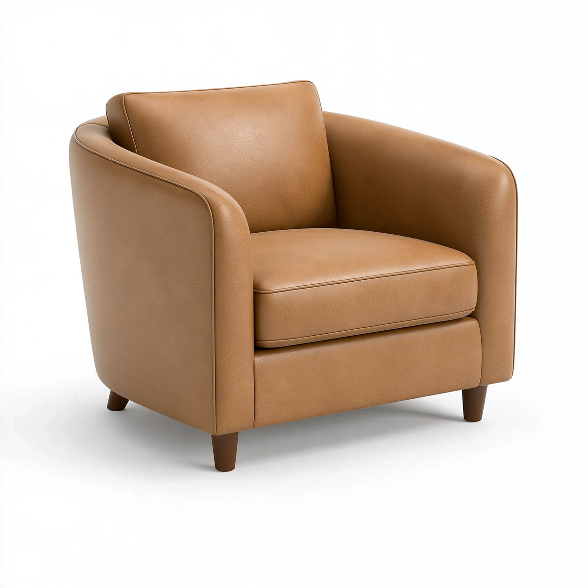 Fauteuil 78 x 78 x 78 cm en similicuir camel - style contemporain