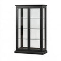 Vitrine 120 x 40 x 180 cm en bois et verre noir à 2 portes