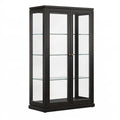 Vitrine 100 x 40 x 190 cm en bois et verre noir - rangement contemporain